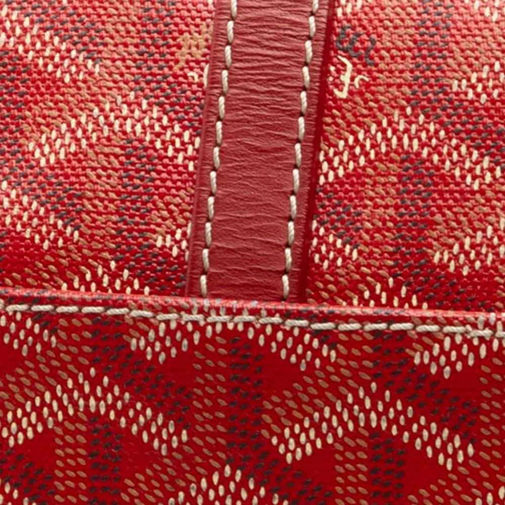 Goyard AB Goyard Red Coated Canvas Fabric Goyardine Belvedere II PM France