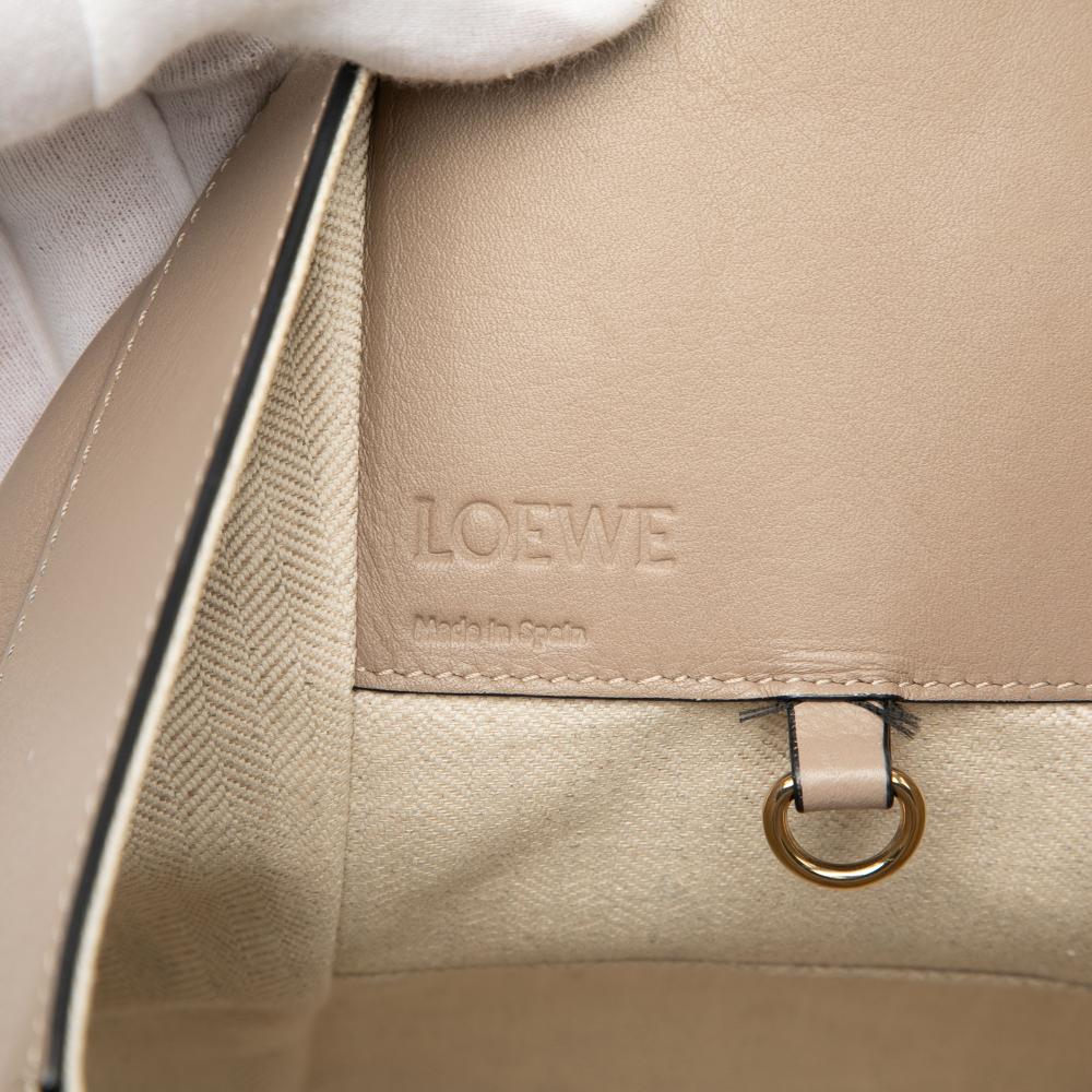 Loewe AB LOEWE Brown Beige Calf Leather Small Hammock Satchel Spain