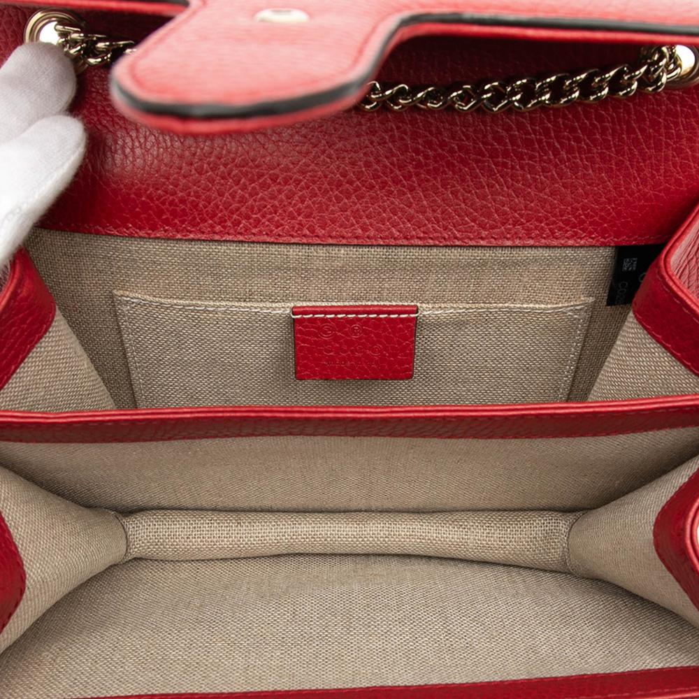 Gucci AB Gucci Red Calf Leather Small Dollar skin Interlocking G Crossbody Italy