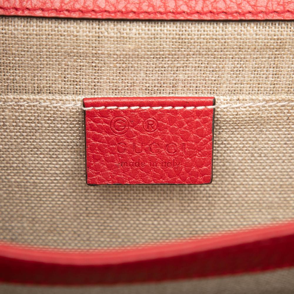 Gucci AB Gucci Red Calf Leather Small Dollar skin Interlocking G Crossbody Italy