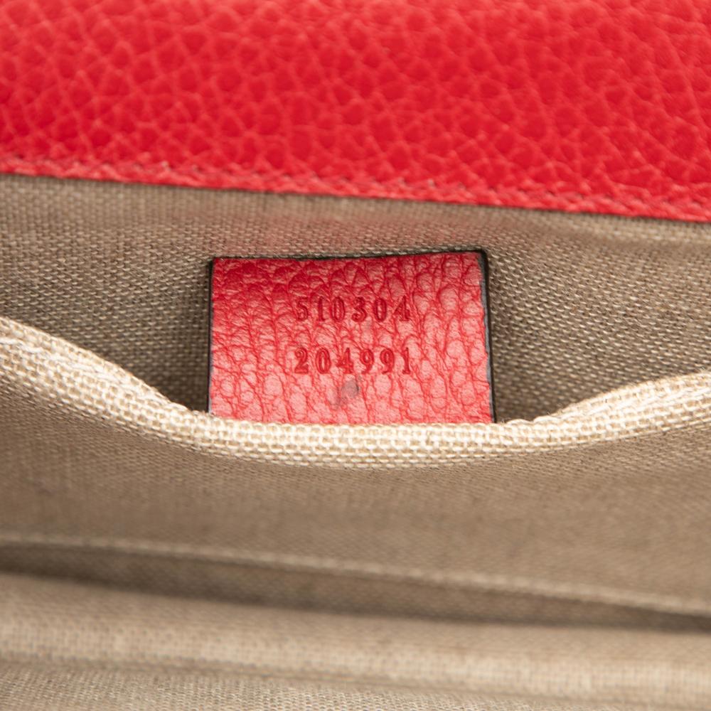 Gucci AB Gucci Red Calf Leather Small Dollar skin Interlocking G Crossbody Italy