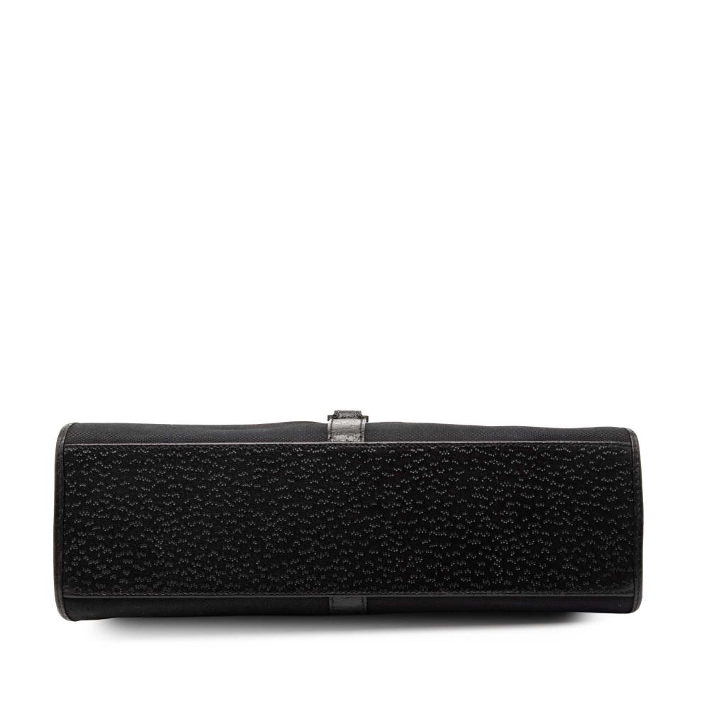 Gucci B Gucci Black Canvas Fabric Jackie Bardot Shoulder Bag Italy