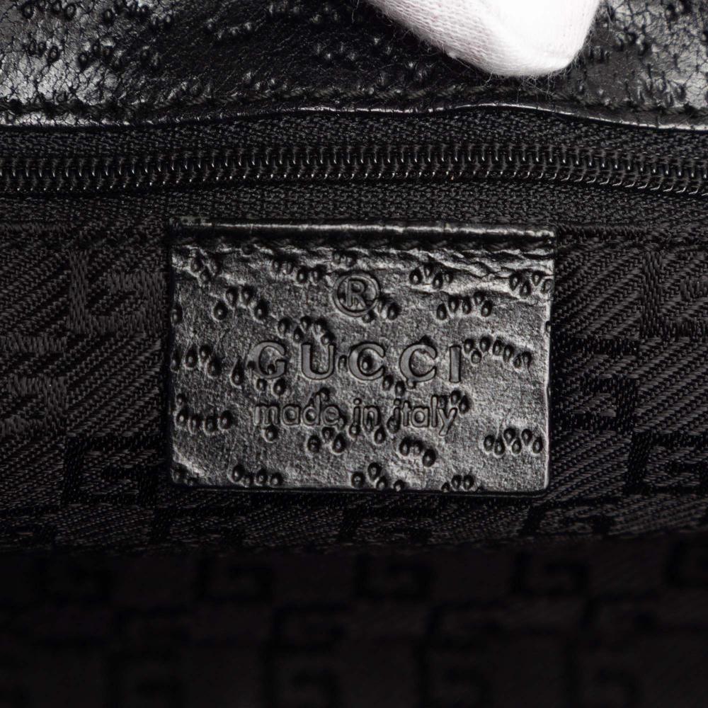 Gucci B Gucci Black Canvas Fabric Jackie Bardot Shoulder Bag Italy