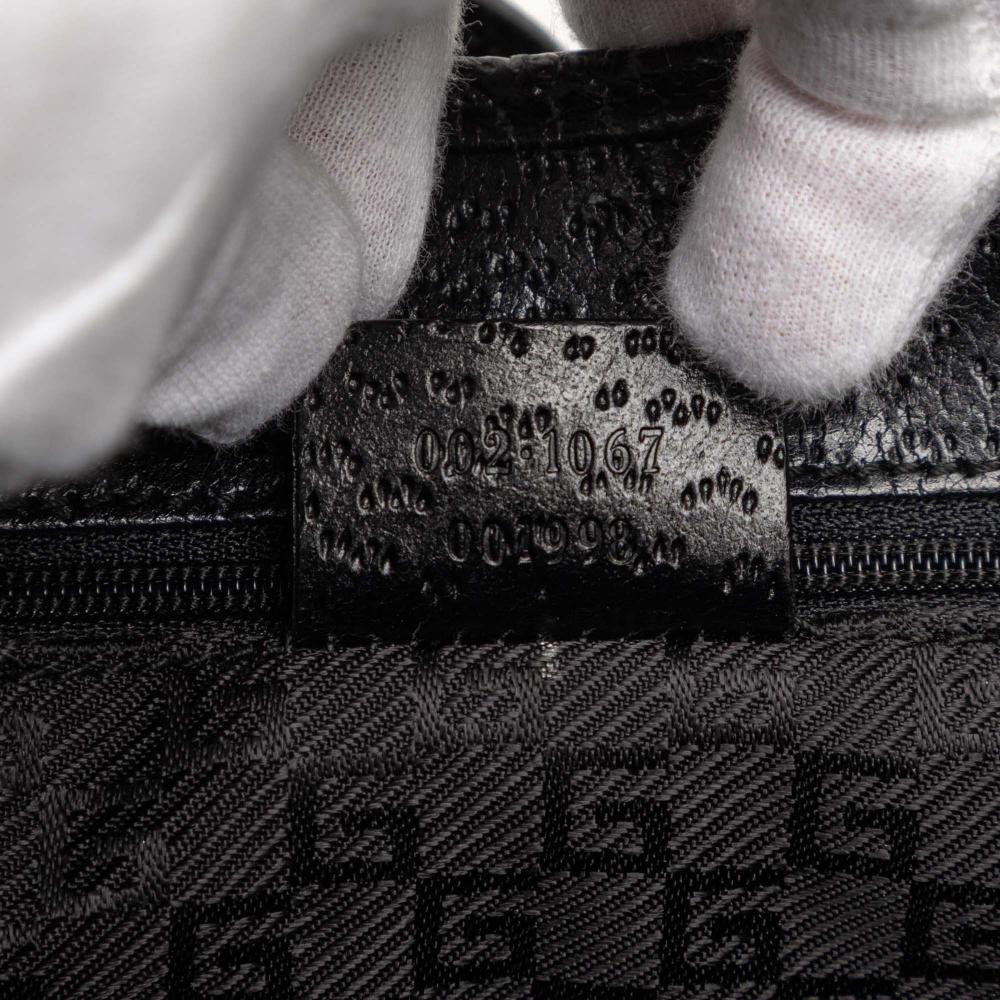 Gucci B Gucci Black Canvas Fabric Jackie Bardot Shoulder Bag Italy