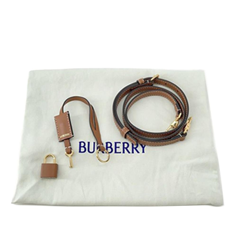 Burberry AB Burberry Brown Light Brown Coated Canvas Fabric Mini House Check Bowling Bag Italy