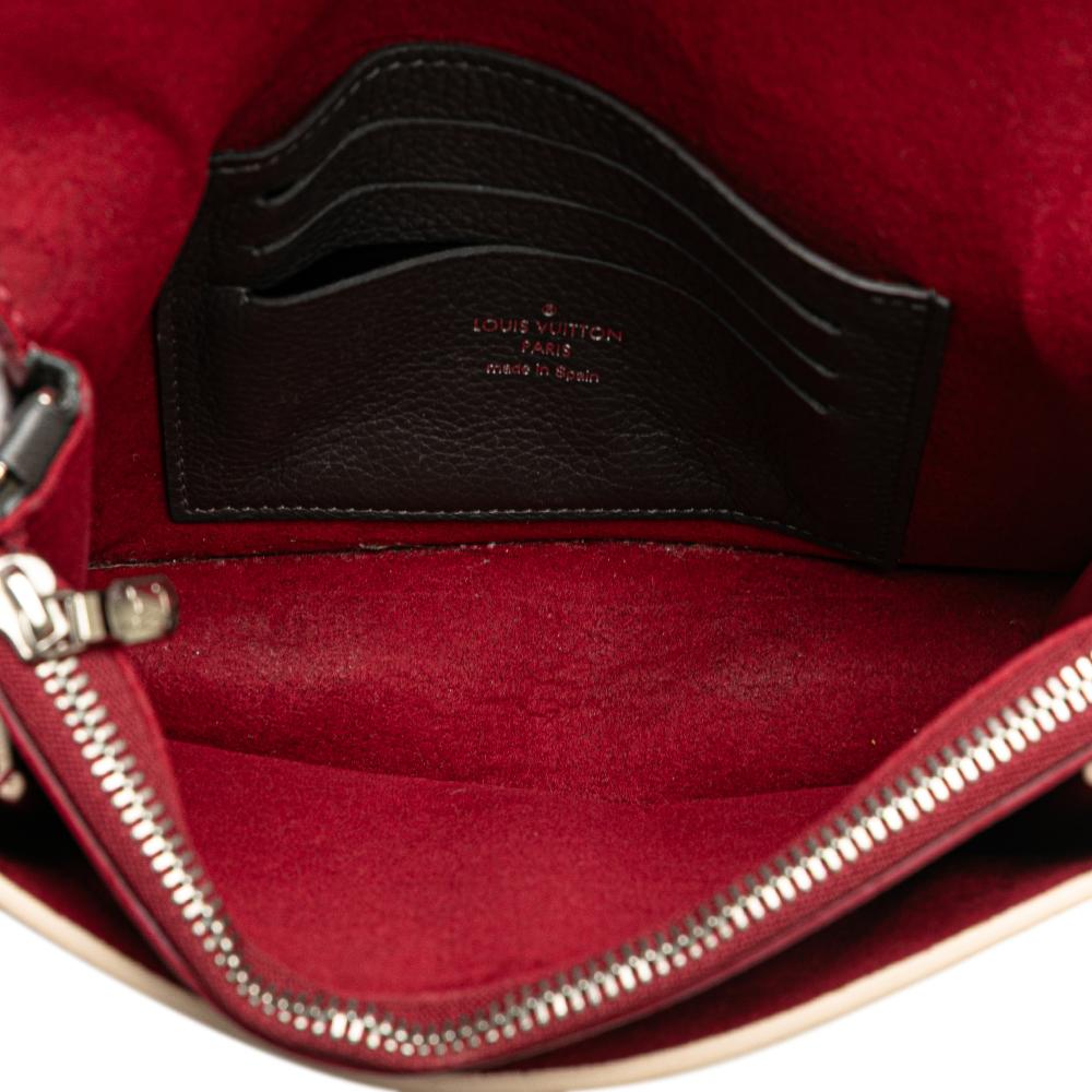 Louis Vuitton B Louis Vuitton Red with Brown Beige Calf Leather Bicolor MyLockMe Chain Pochette Spain