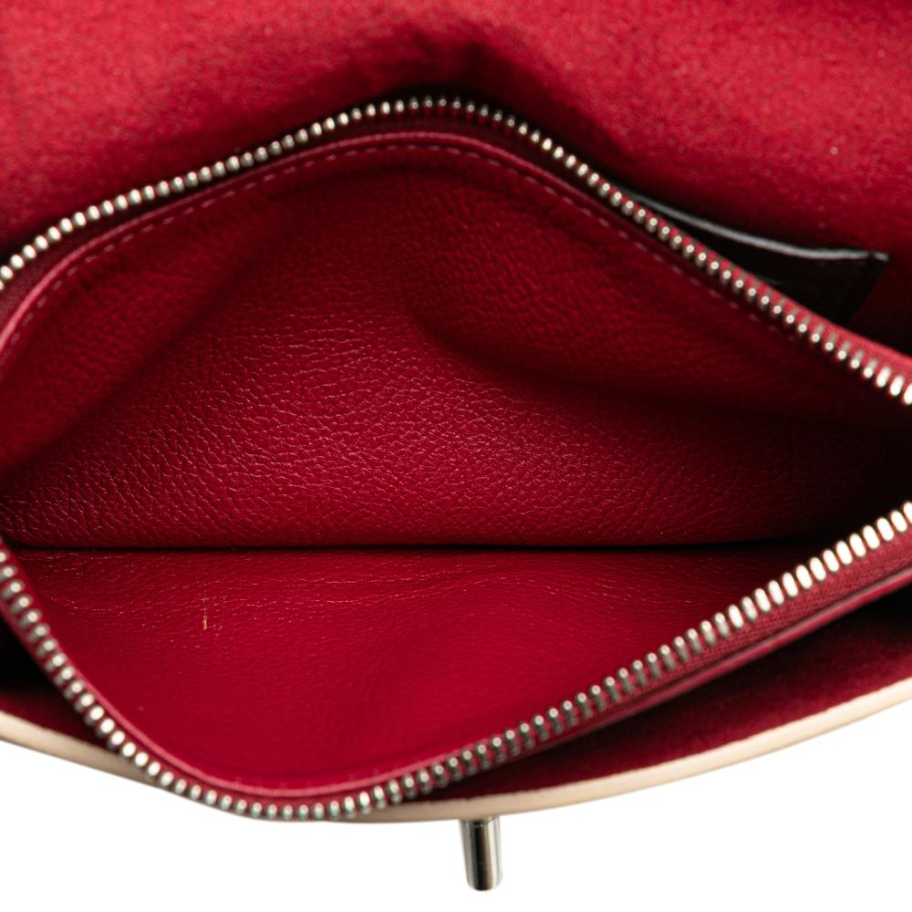 Louis Vuitton B Louis Vuitton Red with Brown Beige Calf Leather Bicolor MyLockMe Chain Pochette Spain