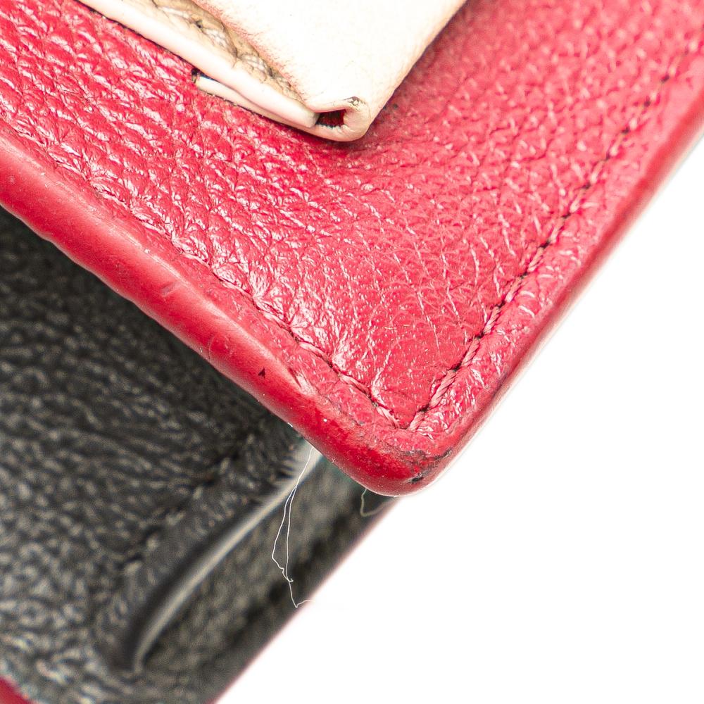 Louis Vuitton B Louis Vuitton Red with Brown Beige Calf Leather Bicolor MyLockMe Chain Pochette Spain