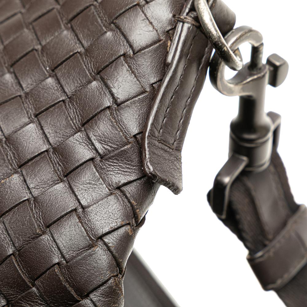 Bottega Veneta B Bottega Veneta Brown Dark Brown Nappa Leather Leather Nappa Intrecciato Crossbody Italy