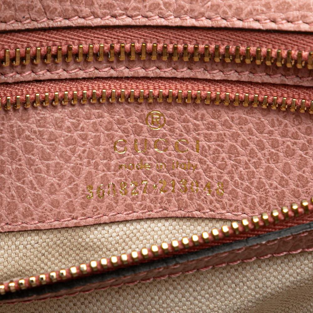 Gucci B Gucci Pink Calf Leather Mini Swing Satchel Italy