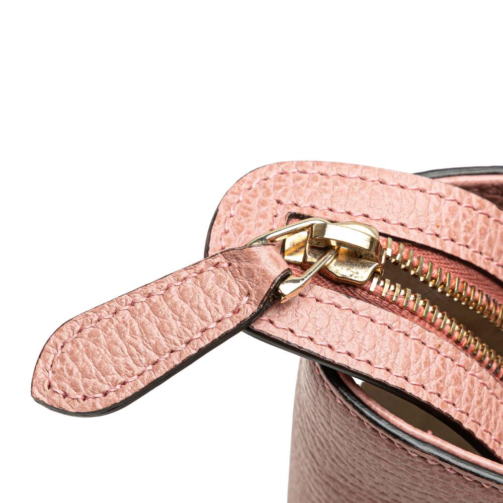 Gucci B Gucci Pink Calf Leather Mini Swing Satchel Italy