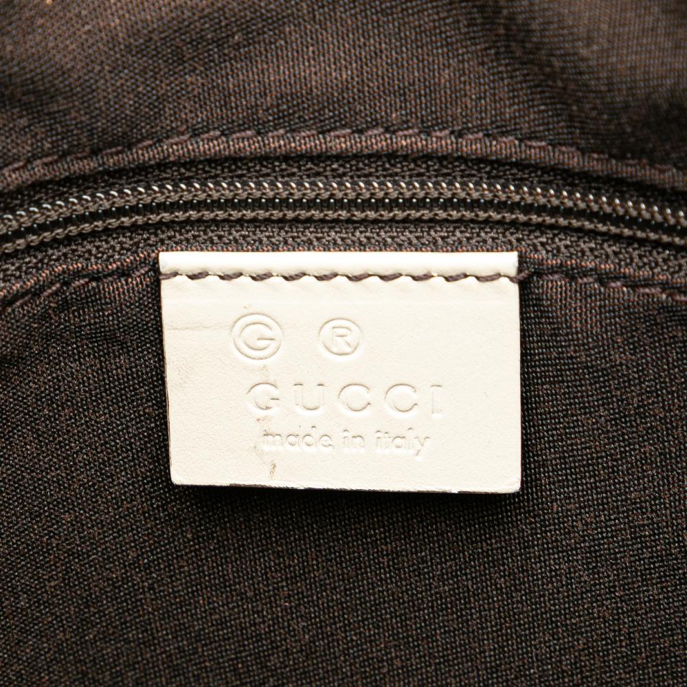 Gucci B Gucci Brown Beige with White Canvas Fabric GG Crossbody Italy