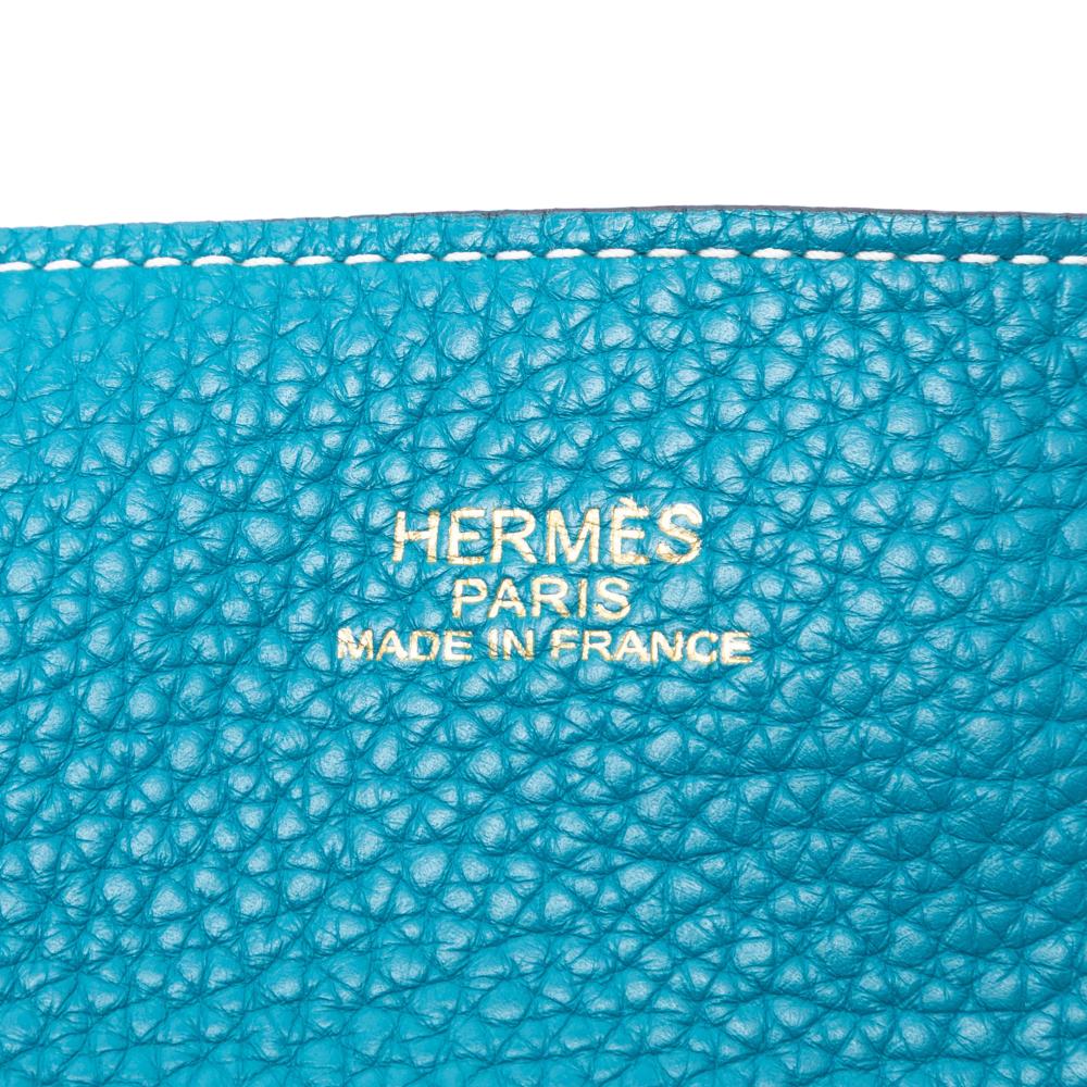 Hermès AB Hermès Blue Turquoise Calf Leather Clemence Double Sens 36 France