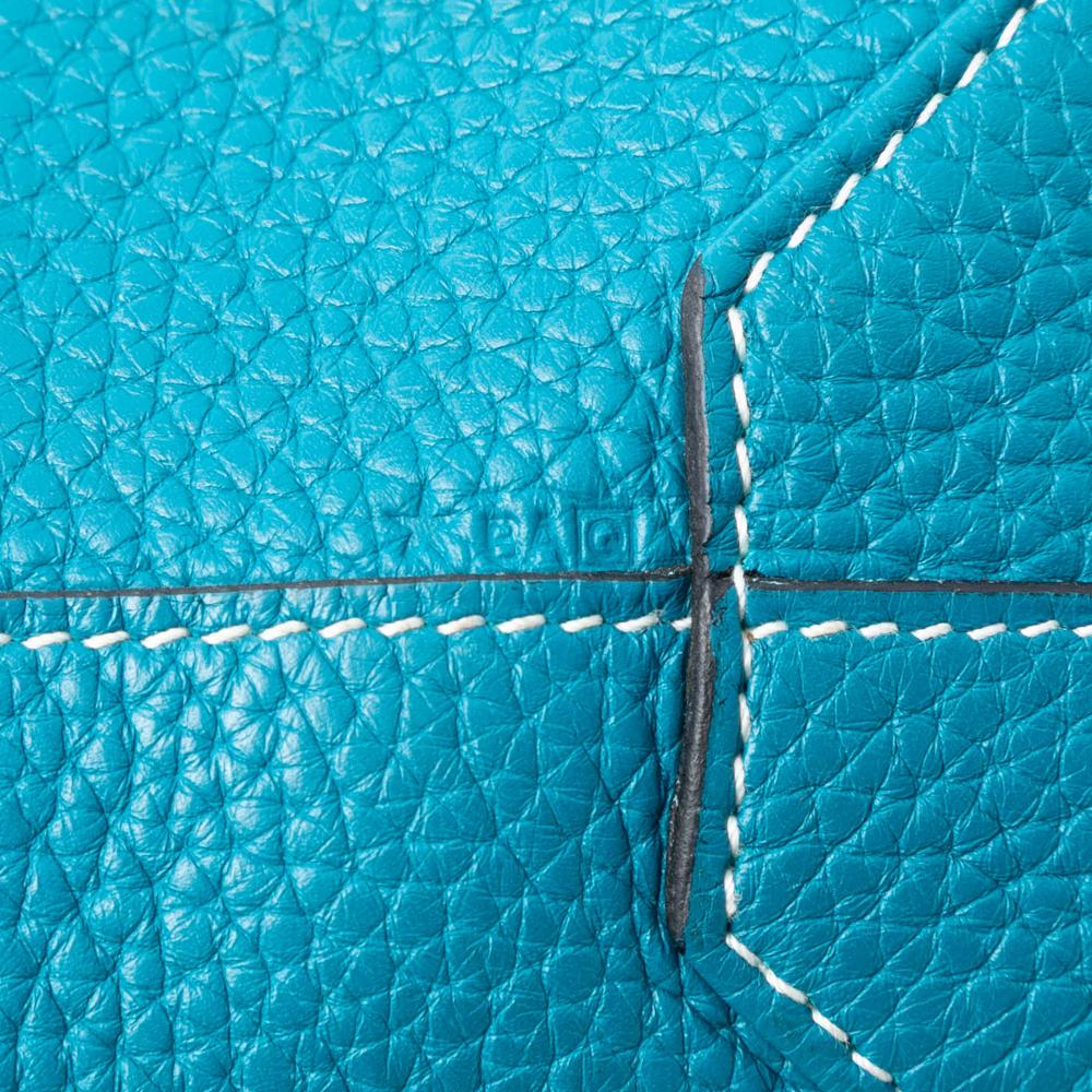 Hermès AB Hermès Blue Turquoise Calf Leather Clemence Double Sens 36 France