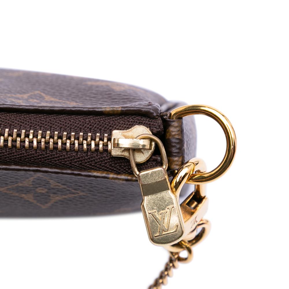 Louis Vuitton B Louis Vuitton Brown Monogram Canvas Fabric Monogram Mini Pochette Accessoires Spain