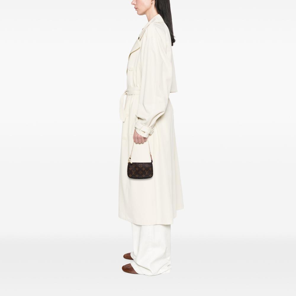 Louis Vuitton B Louis Vuitton Brown Monogram Canvas Fabric Monogram Mini Pochette Accessoires Spain