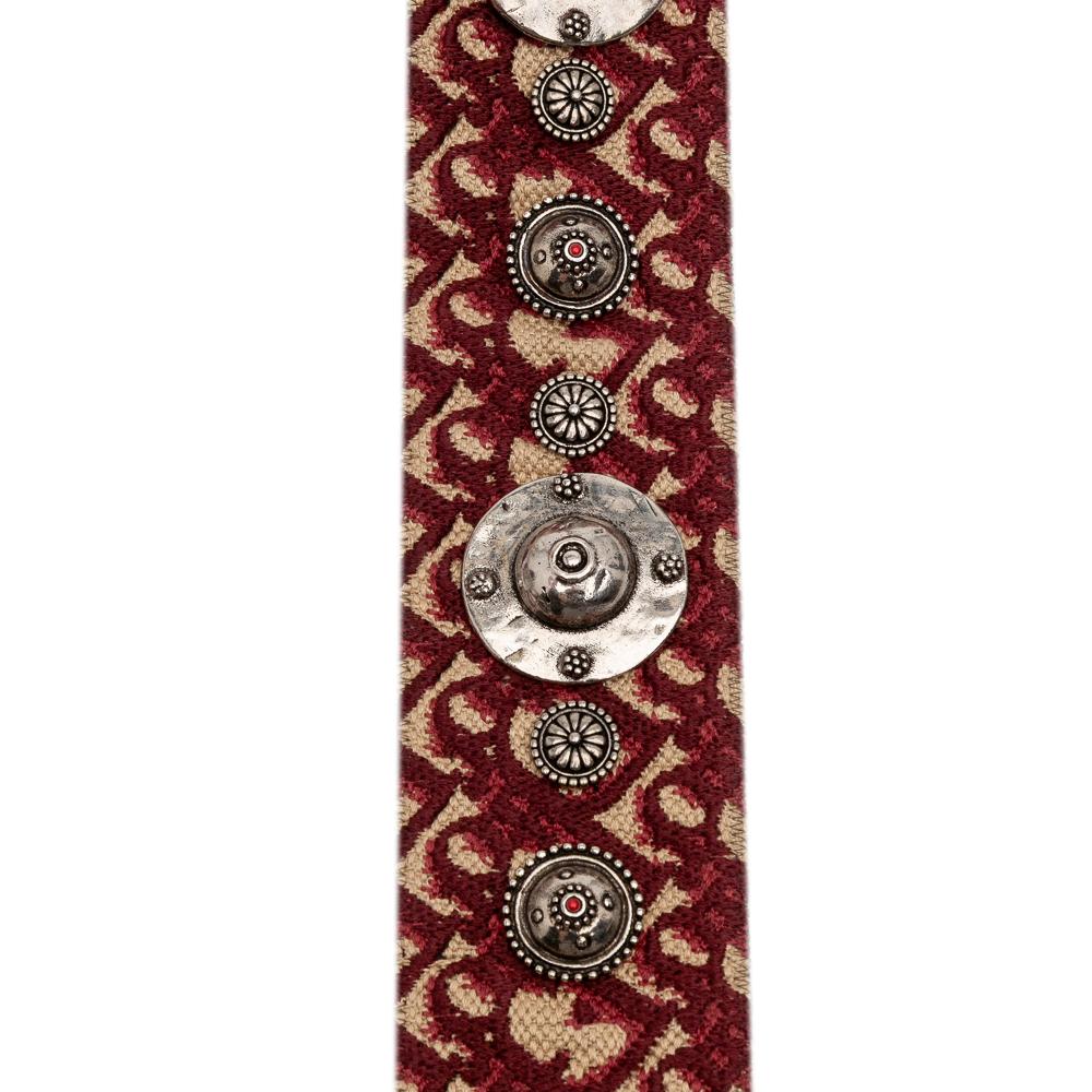 Christian Dior B Dior Red Dark Red Canvas Fabric Studded Oblique Bag Strap Italy