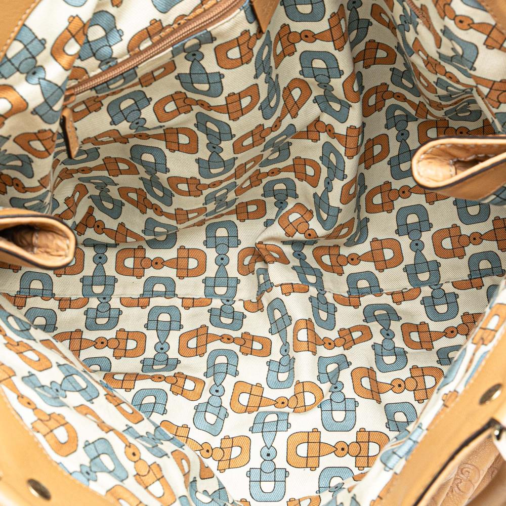 Gucci AB Gucci Brown Beige Calf Leather Large Guccissima Sukey Tote Italy