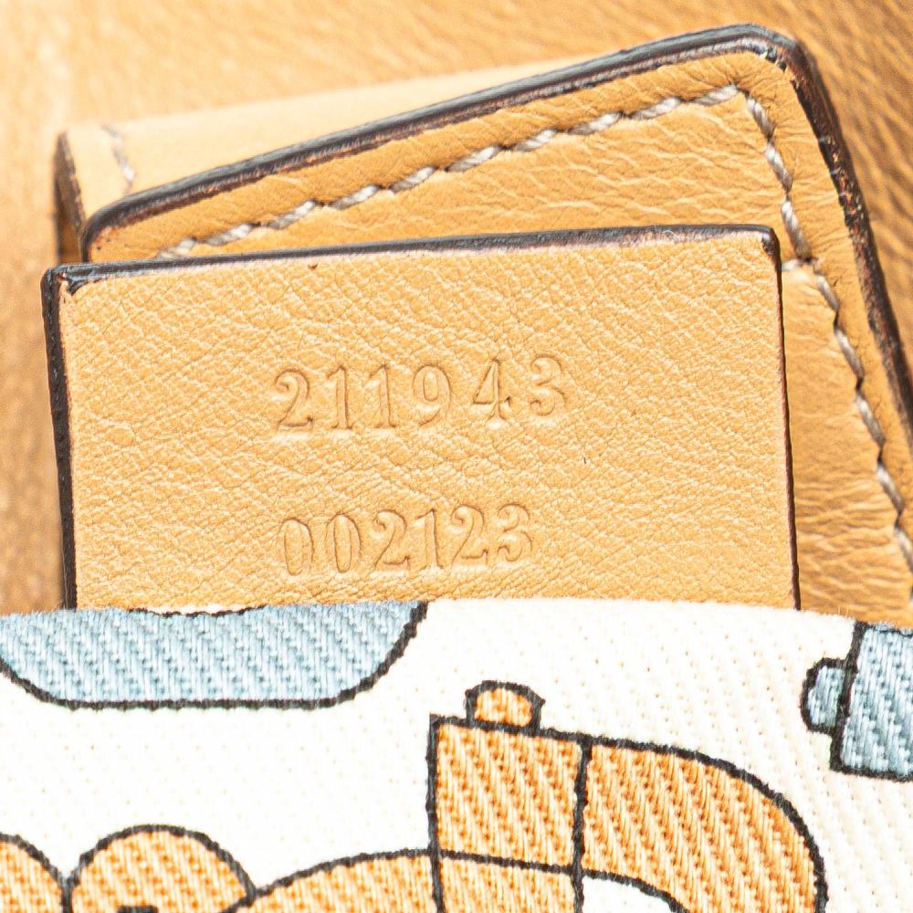 Gucci AB Gucci Brown Beige Calf Leather Large Guccissima Sukey Tote Italy