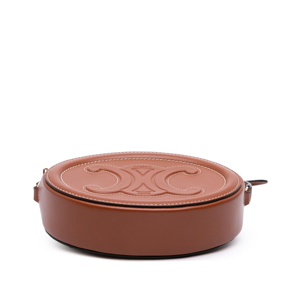 Celine AB Celine Brown Calf Leather Small skin Cuir Triomphe Oval Crossbody Italy