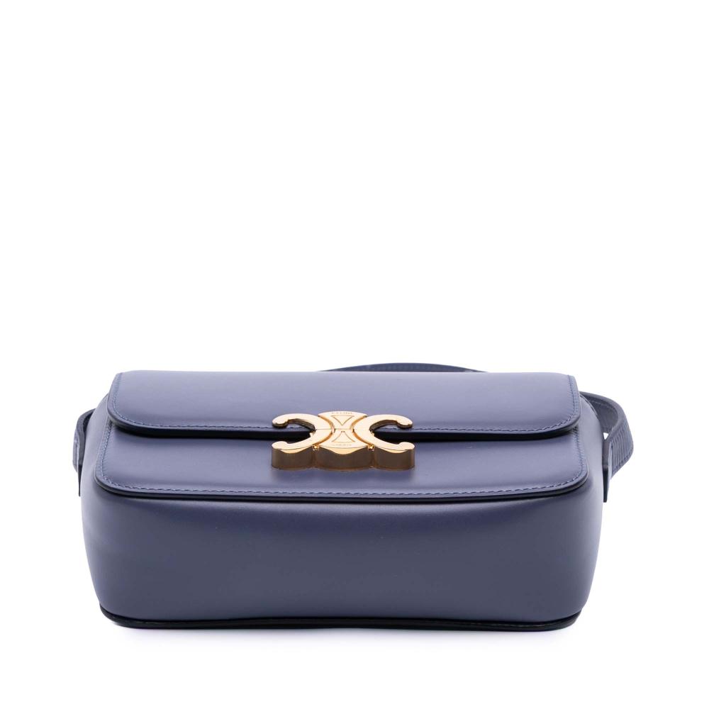 Celine AB Celine Purple Calf Leather Teen Shiny skin Triomphe Crossbody Italy