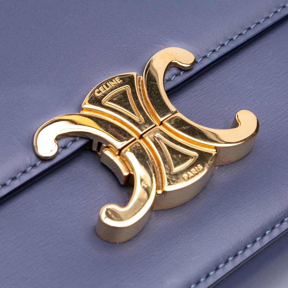 Celine AB Celine Purple Calf Leather Teen Shiny skin Triomphe Crossbody Italy