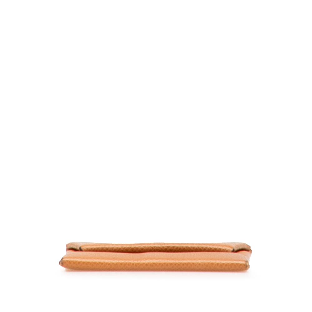 Hermès B Hermès Orange Calf Leather Epsom Bastia Coin Pouch France