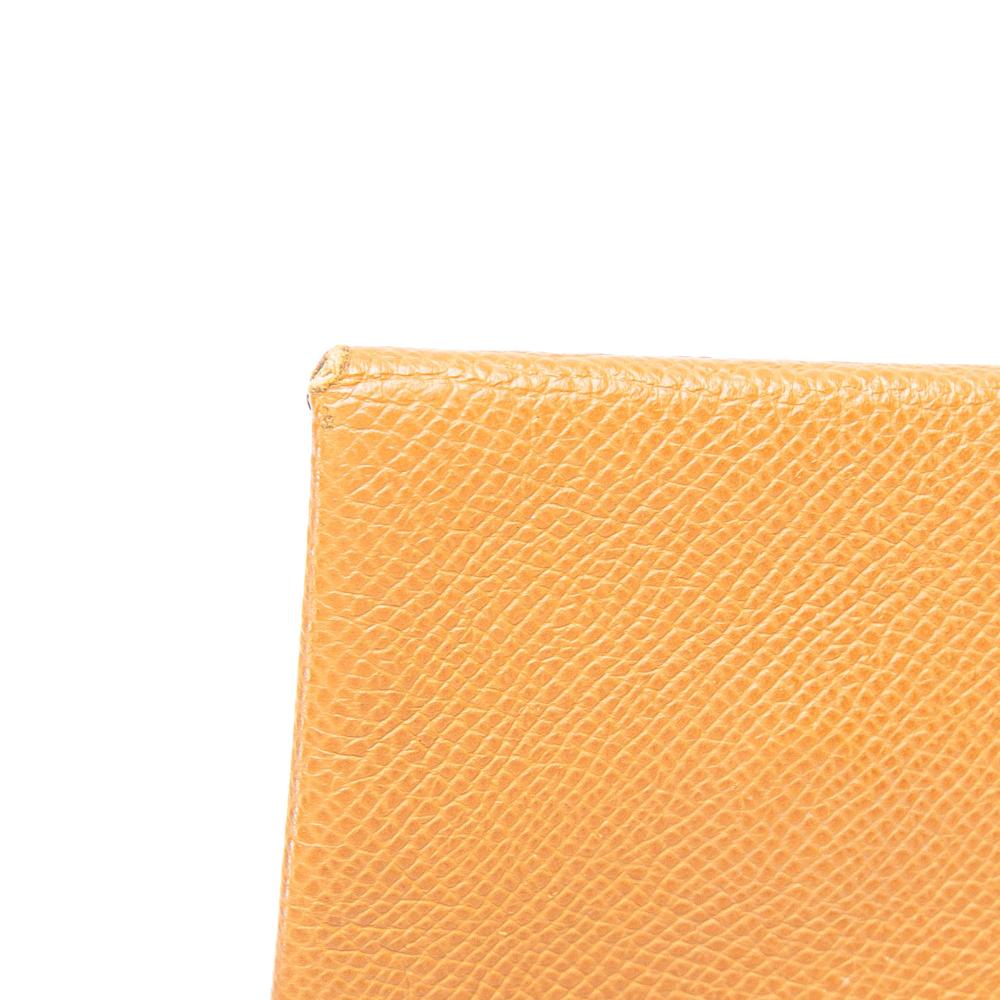 Hermès B Hermès Orange Calf Leather Epsom Bastia Coin Pouch France