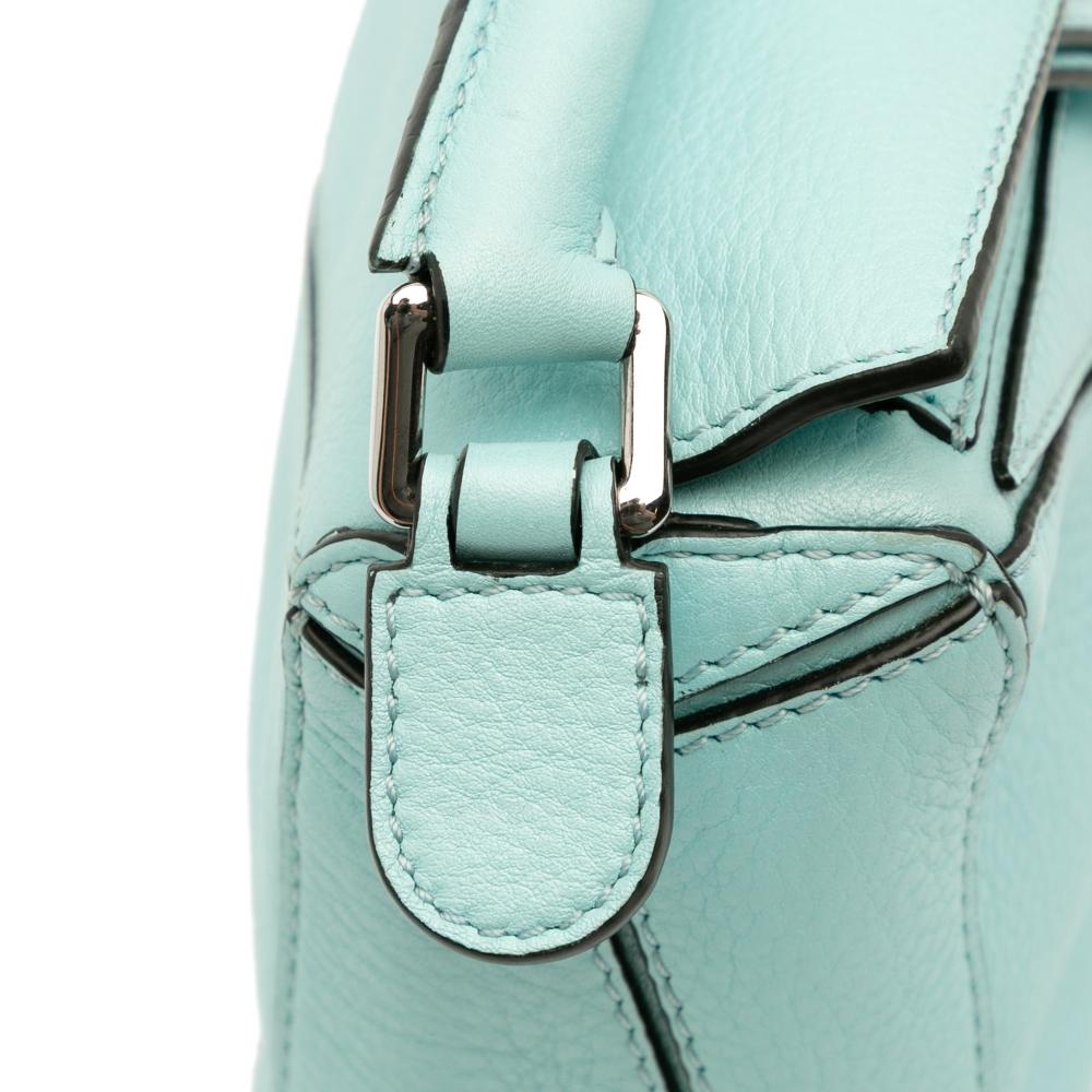 Loewe AB LOEWE Blue Light Blue Calf Leather Mini skin Puzzle Satchel Spain