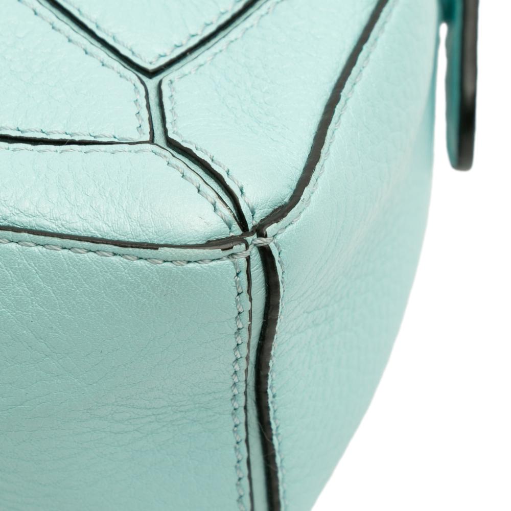 Loewe AB LOEWE Blue Light Blue Calf Leather Mini skin Puzzle Satchel Spain