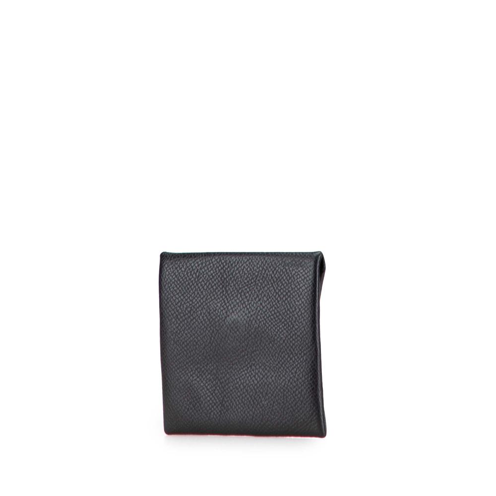 Hermès AB Hermès Black Calf Leather Epsom Bastia Coin Pouch France