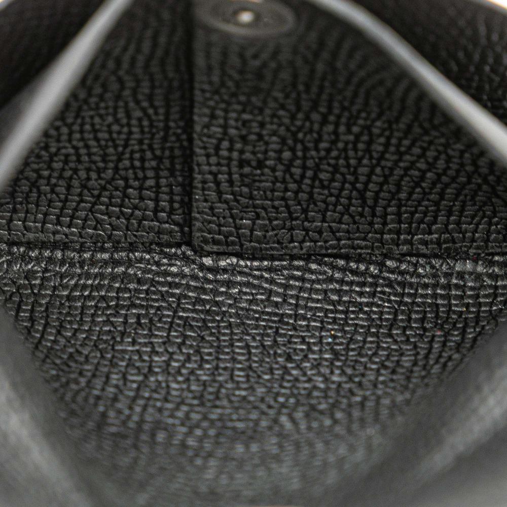 Hermès AB Hermès Black Calf Leather Epsom Bastia Coin Pouch France