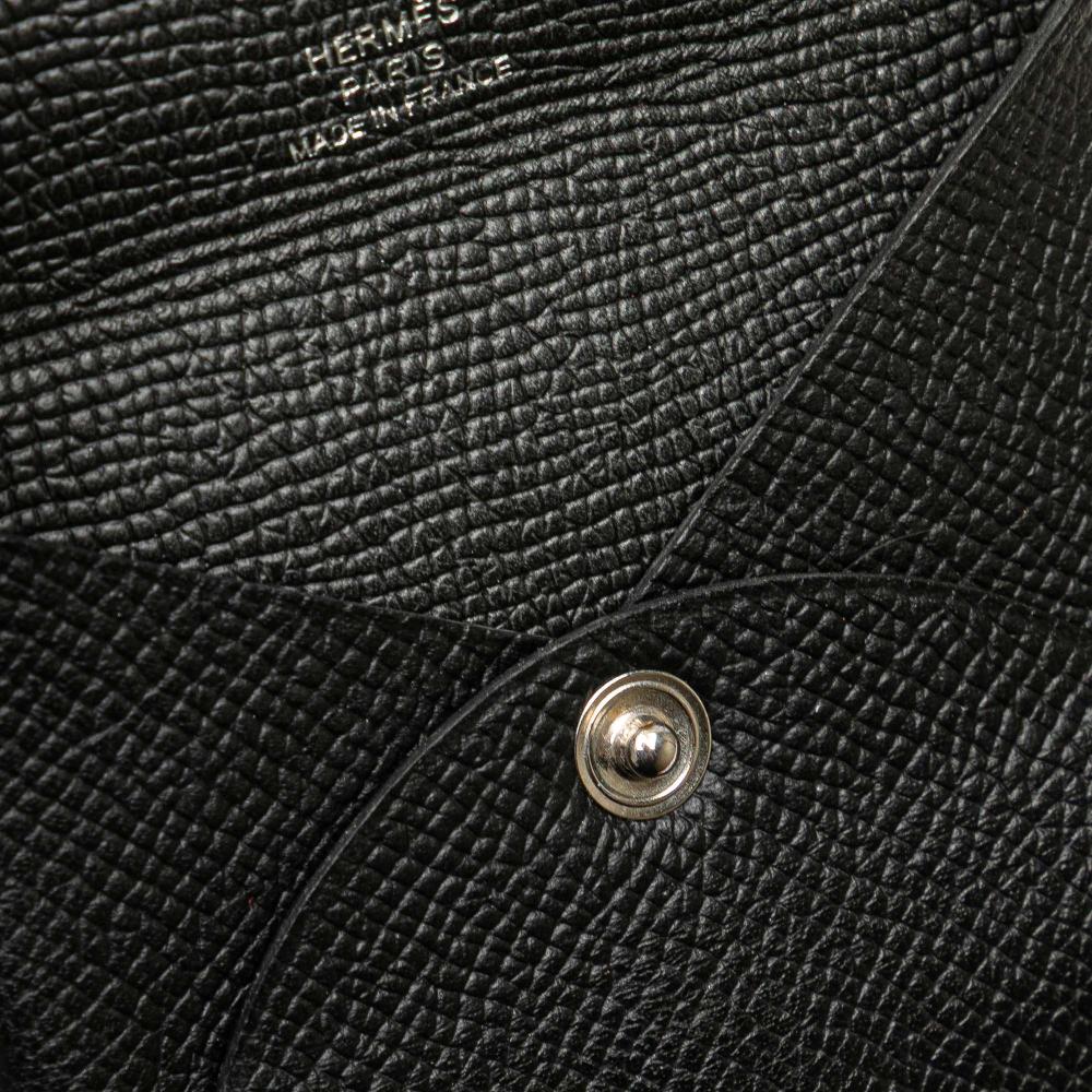 Hermès AB Hermès Black Calf Leather Epsom Bastia Coin Pouch France