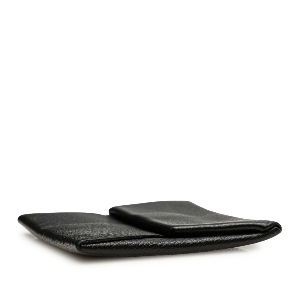 Hermès AB Hermès Black Calf Leather Epsom Bastia Coin Pouch France