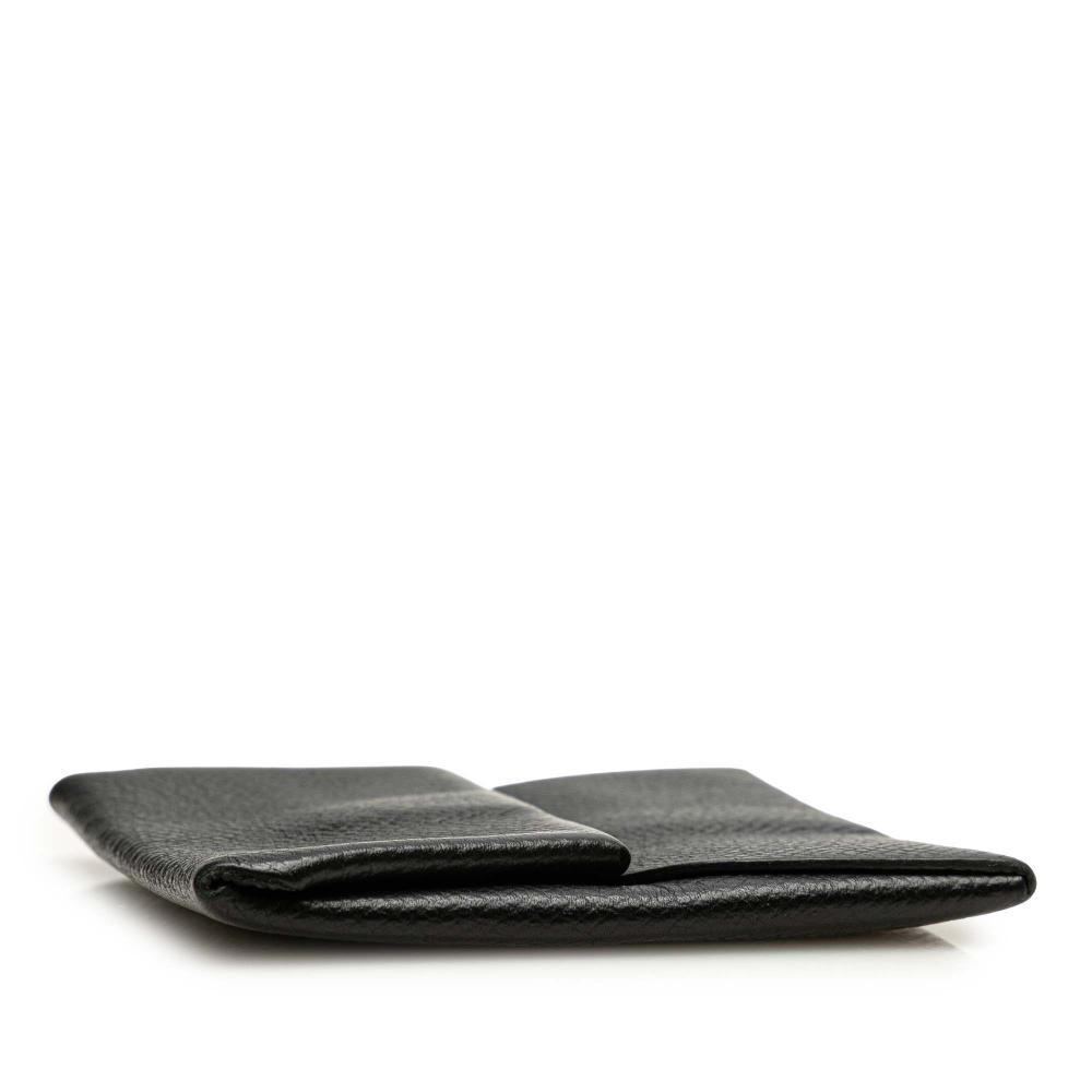Hermès AB Hermès Black Calf Leather Epsom Bastia Coin Pouch France