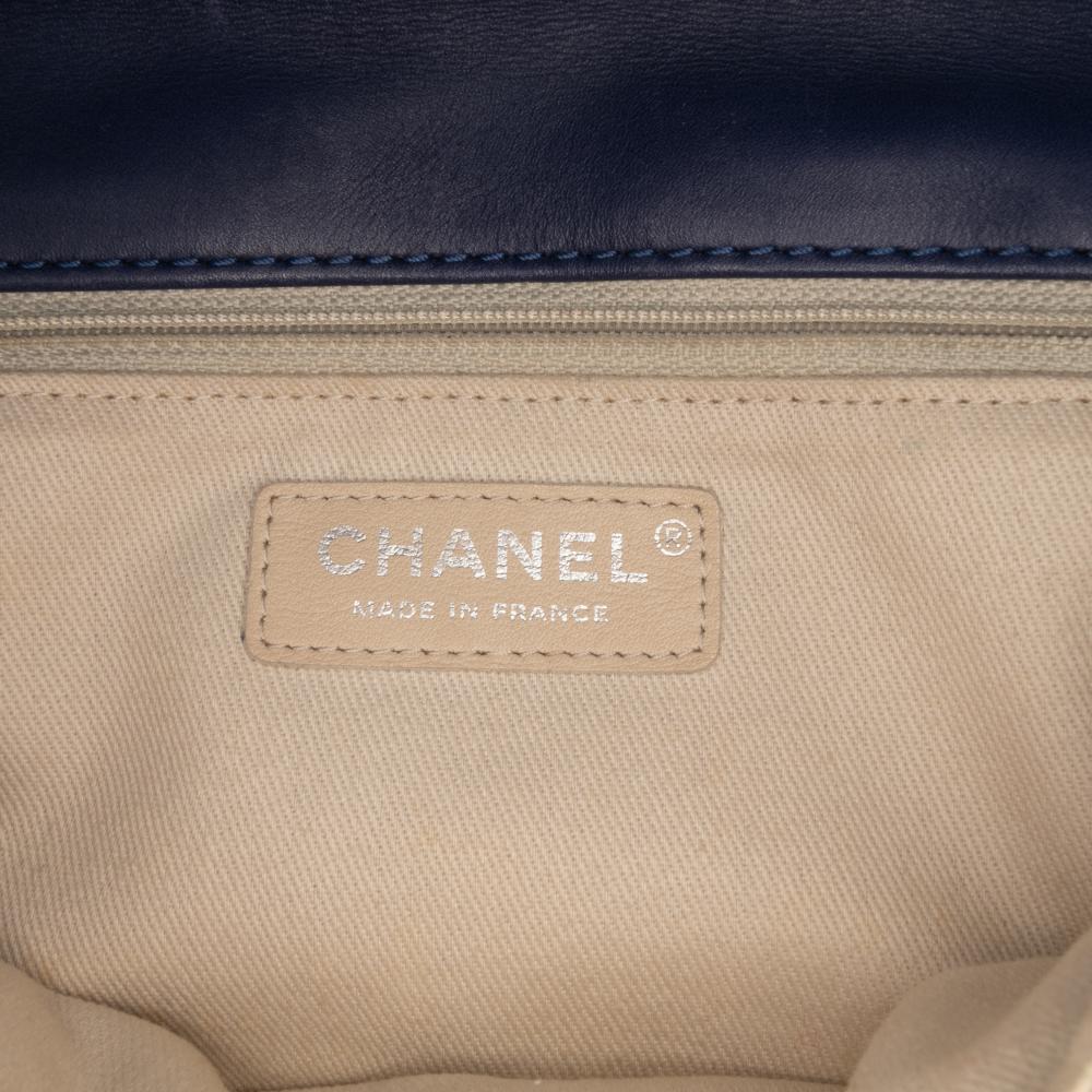 Chanel B Chanel Blue Midnight Blue Lambskin Leather Leather Mini Double Stitch Hamptons Flap France