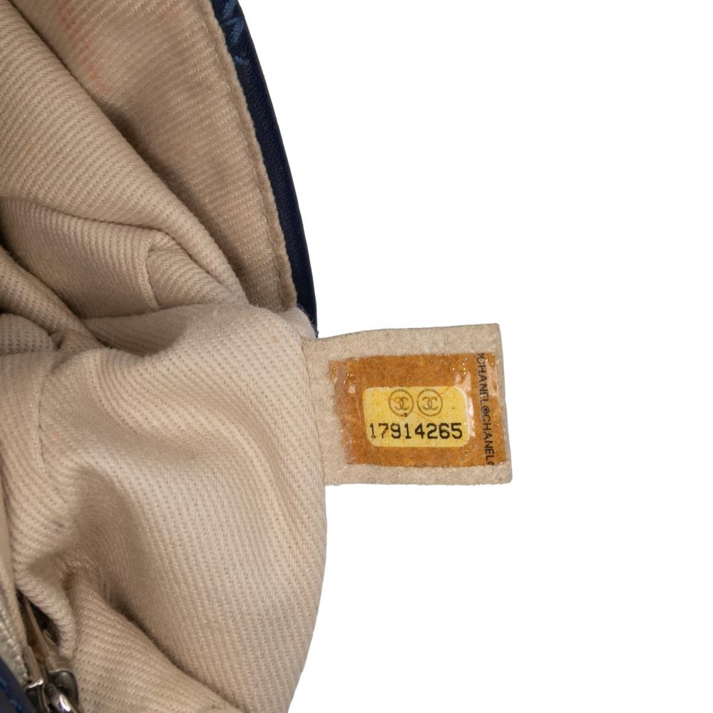 Chanel B Chanel Blue Midnight Blue Lambskin Leather Leather Mini Double Stitch Hamptons Flap France