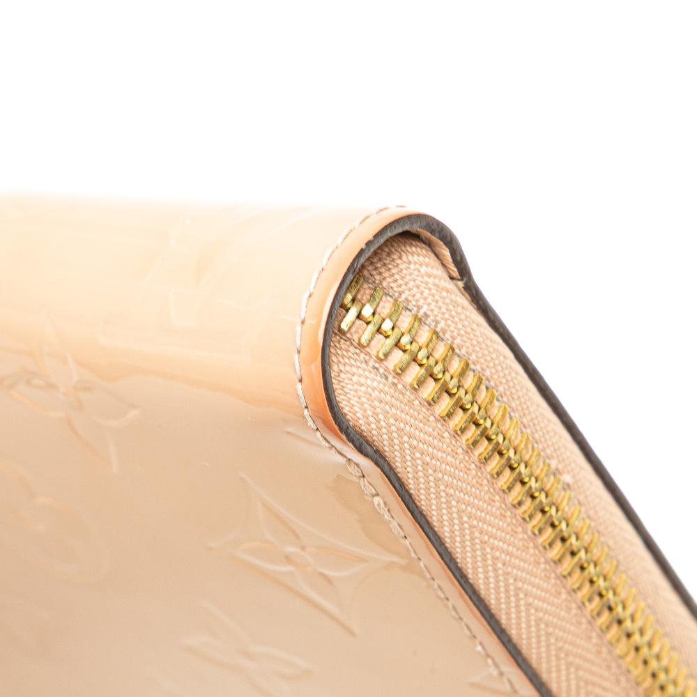 Louis Vuitton B Louis Vuitton Brown Beige Vernis Leather Leather Monogram Vernis Zippy Long Wallet Spain