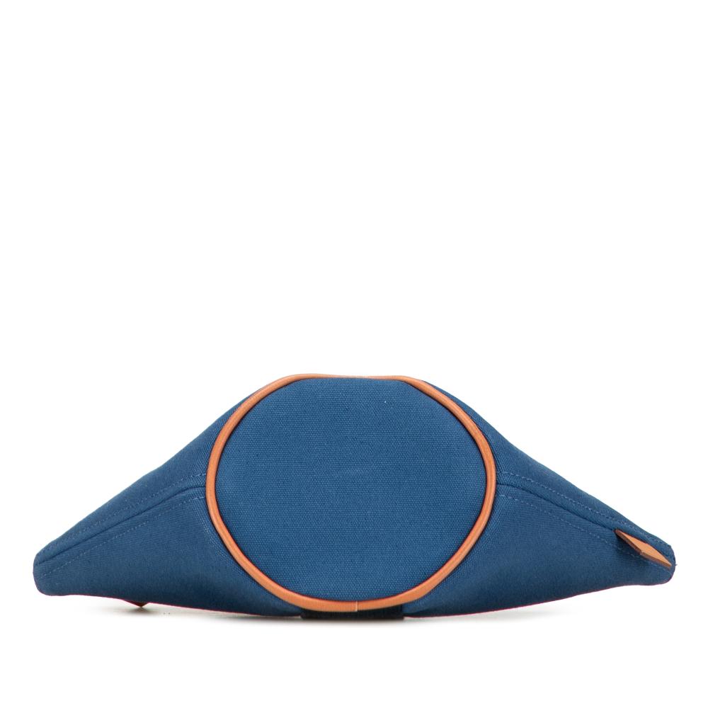 Hermès AB Hermès Blue Canvas Fabric Mini Toile Palmyre Pouch France