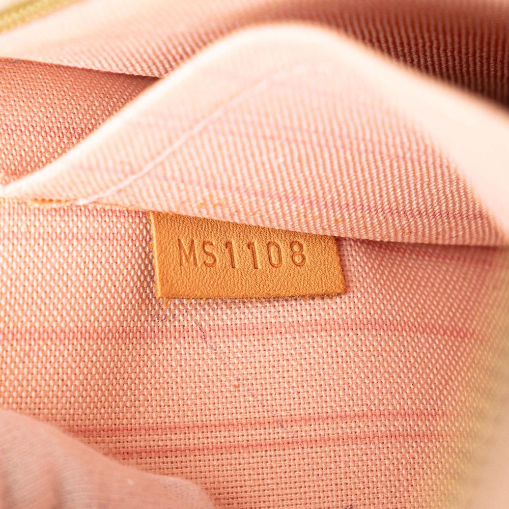 Louis Vuitton B Louis Vuitton White with Blue Damier Canvas Canvas Damier Azur Neverfull MM Pouch France