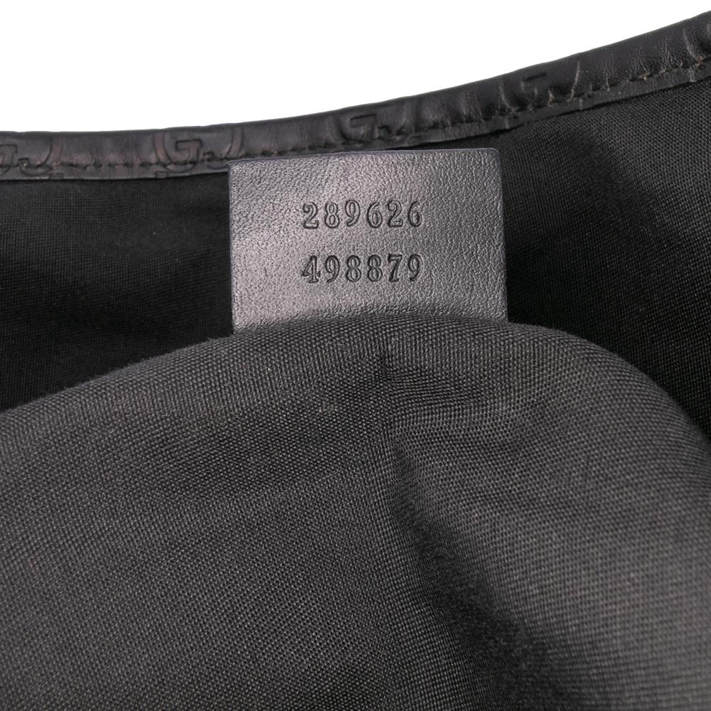 Gucci B Gucci Black Denim Fabric Guccissima Trimmed Tote Italy