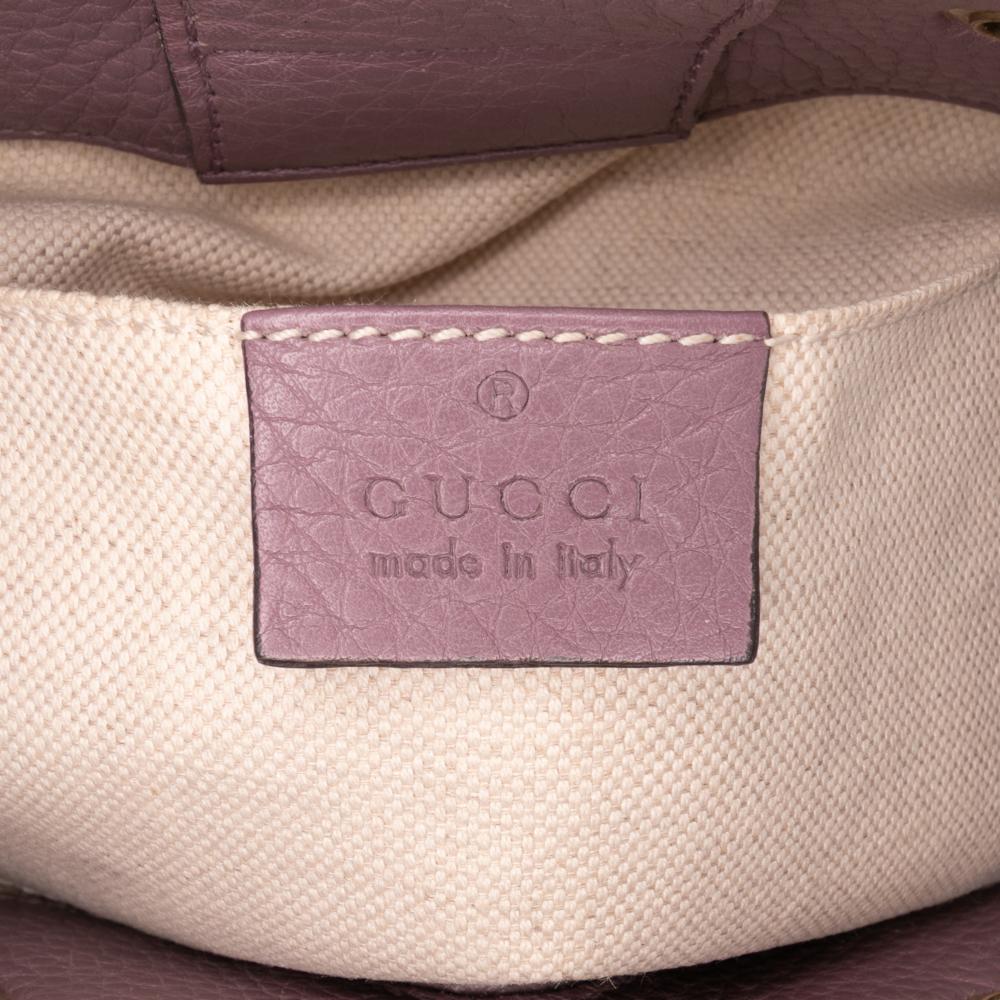 Gucci B Gucci Purple Calf Leather Mini skin Bamboo Shopper Satchel Italy