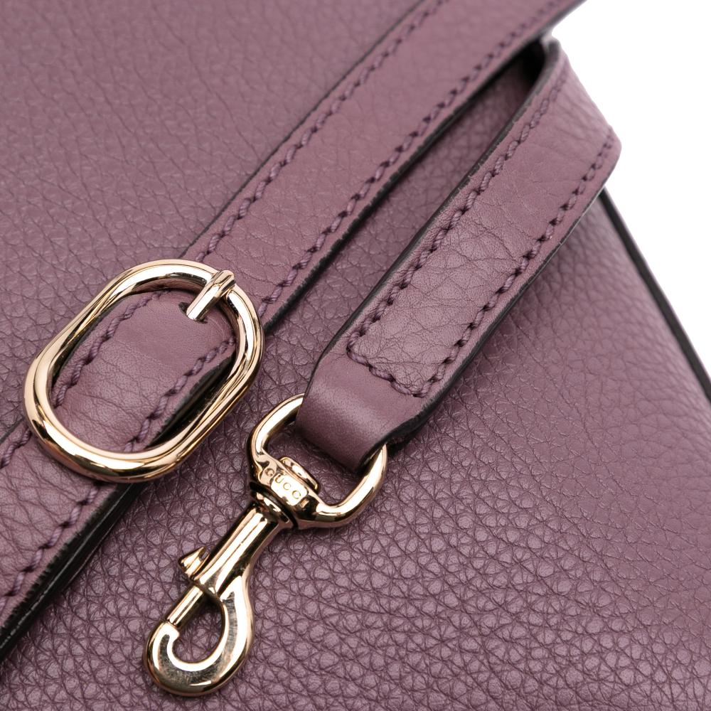 Gucci B Gucci Purple Calf Leather Mini skin Bamboo Shopper Satchel Italy