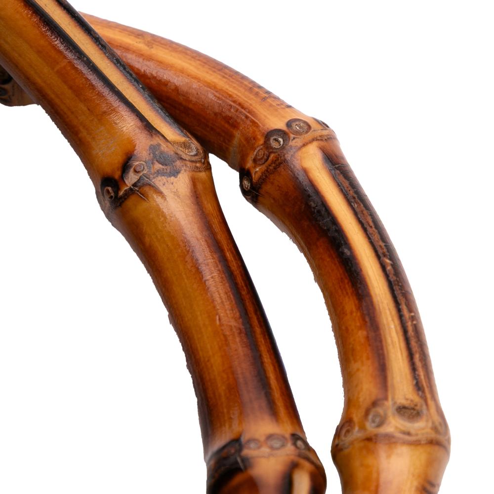 Gucci B Gucci Purple Calf Leather Mini skin Bamboo Shopper Satchel Italy