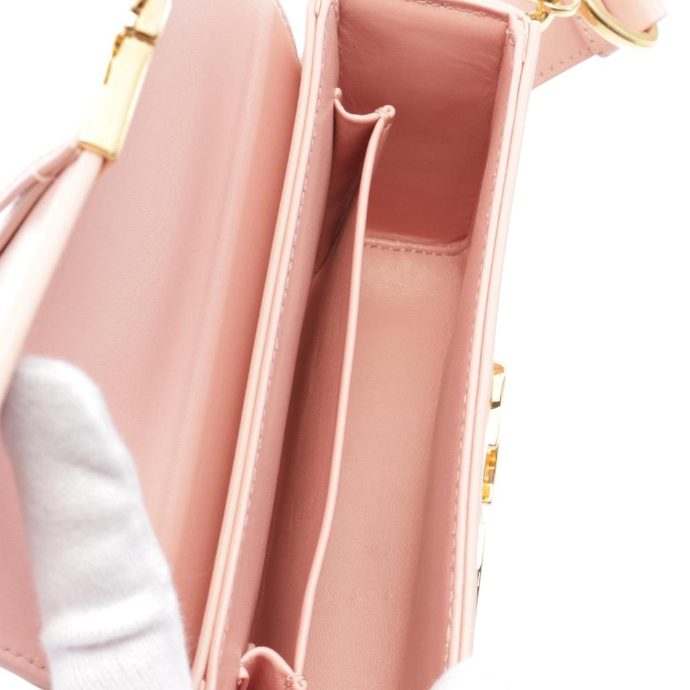 Christian Dior B Dior Pink Light Pink Calf Leather 30 Montaigne Box Bag France