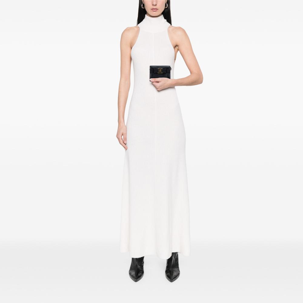 Ferragamo B Ferragamo Black Calf Leather Embossed Lizard Vara Bow Pouch Italy