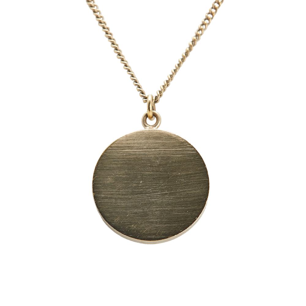 Chanel B Chanel Gold with Pink Gold Plated Metal Enamel Camelia Pendant Necklace Italy