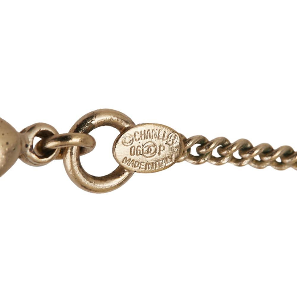 Chanel B Chanel Gold with Pink Gold Plated Metal Enamel Camelia Pendant Necklace Italy