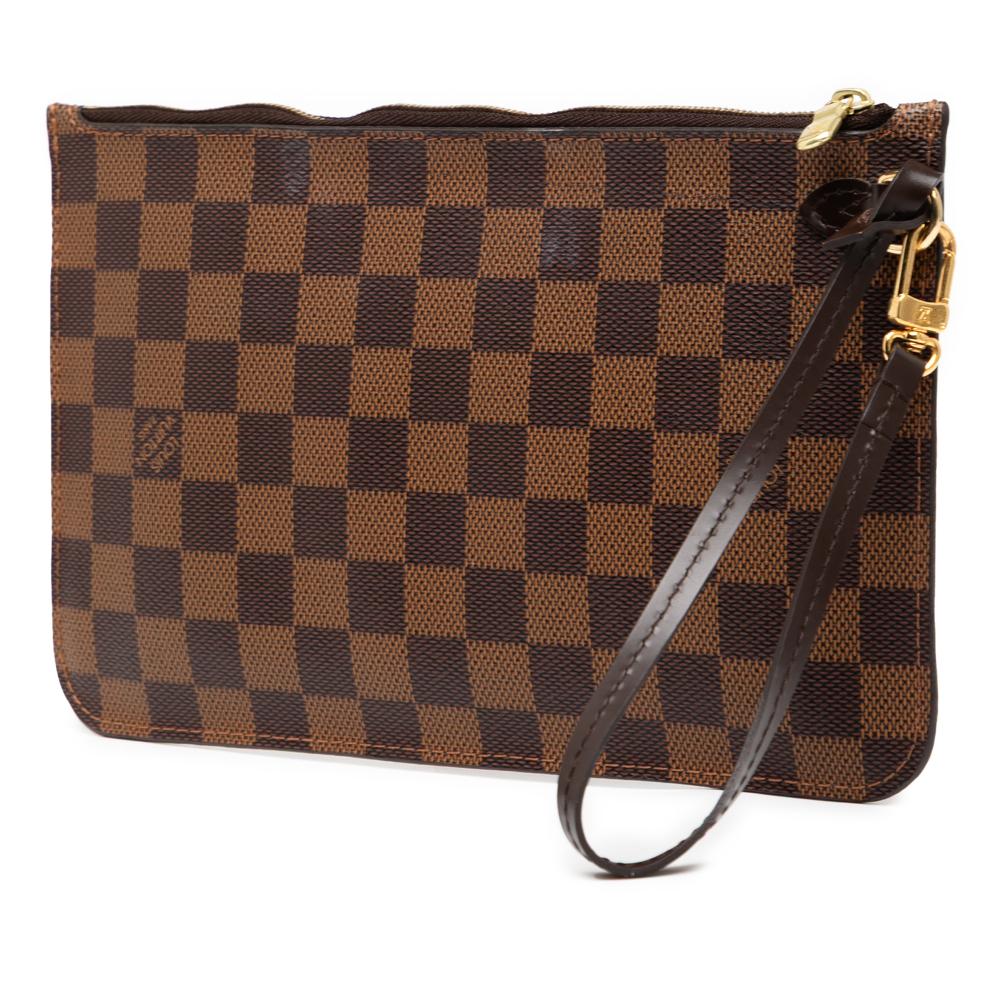 Louis Vuitton AB Louis Vuitton Brown Damier Canvas Fabric Damier Ebene Neverfull Pouch MM Spain