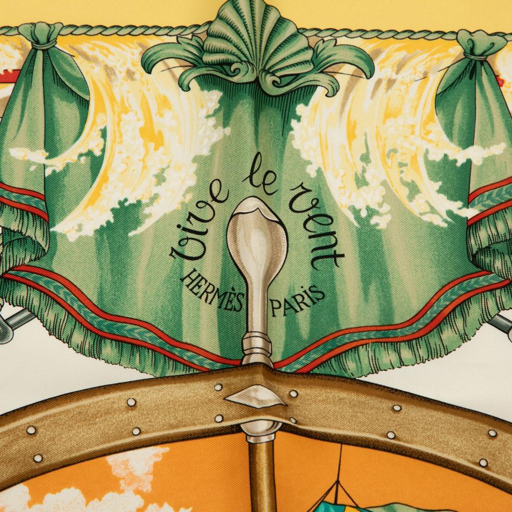 Hermès B Hermès Yellow with Multi Silk Fabric Vive le Vent Scarf France